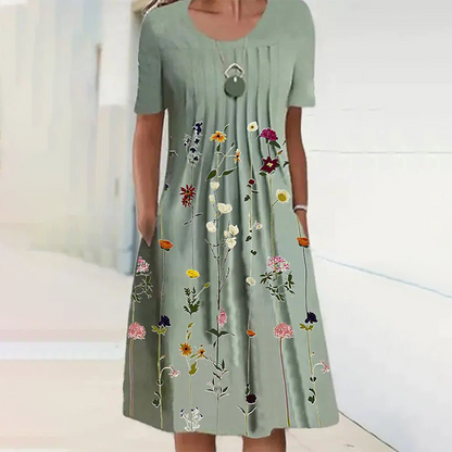 【S-3XL】👗Rochie florală cu gât rotund