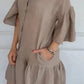 Femeii Casual V-Neck Ruffle rochie cămașă