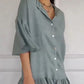 Femeii Casual V-Neck Ruffle rochie cămașă