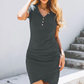 Femeii Casual Wrap Ruched Mini rochie