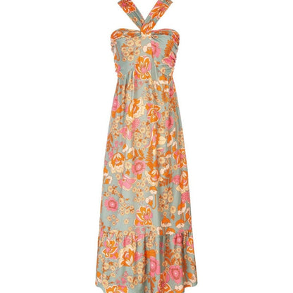 🌺Rochie croită fără mâneci cu imprimeu floral💃