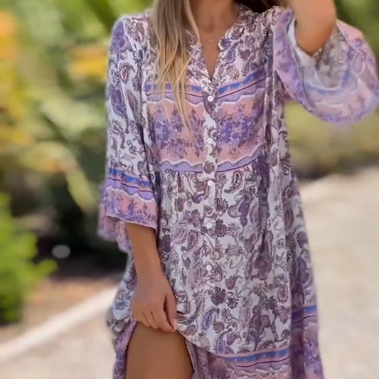 🌸Rochie înflorată, un must-have de vacanță/rochie divină.