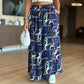 【S-4XL】🌺Pantaloni tipăriți casual cu picior lat pentru femei