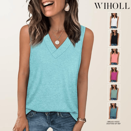 ✨Femeie fără mâneci V-Neck Slimming Loose Fit Casual Tank Top