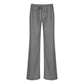 Pantaloni cu dungi largi și casual cu talie joasă