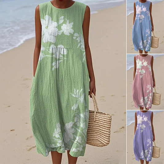 Rochie florală fără mâneci