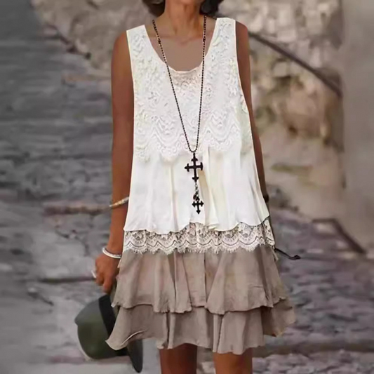 Women’s Stylish Patchwork Sleeveless Dress