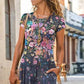 [S-3XL]💖Rochii lungi cu print floral și mânecă scurtă
