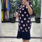 Rochie plisată cu imprimeu patchwork și buline pentru femei