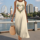 Rochie largă fără mâneci, cu imprimeu siluetă inimă