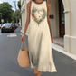 Rochie largă fără mâneci, cu imprimeu siluetă inimă