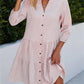 Robe chemise décontractée à col montant pour femme