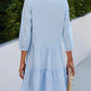 Robe chemise décontractée à col montant pour femme