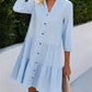 Robe chemise décontractée à col montant pour femme