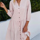 Robe chemise décontractée à col montant pour femme