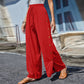 Pantaloni casual pentru femei, cu nasturi laterali și croi larg