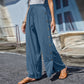 Pantaloni casual pentru femei, cu nasturi laterali și croi larg