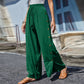Pantaloni casual pentru femei, cu nasturi laterali și croi larg