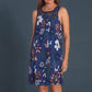 Rochie fără mâneci la modă pentru femei, cu imprimeu