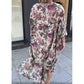 Rochie fluidă cu imprimeu floral și guler rotund
