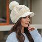 🎁 Cel mai bun cadou pentru ea 🎁👒 - pălărie de iarnă pentru femei cu boruri scurte🥰
