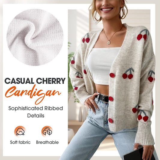 Cardigan casual pentru femei Sweet Cherry